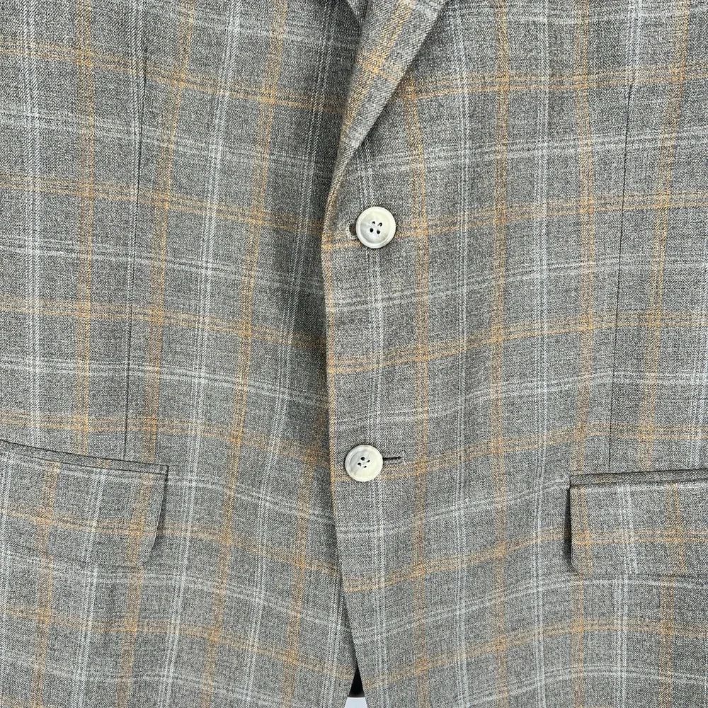 Ermenegildo Zegna Blazer Windowpane Plaid Suit Jacket Size‎ 43R
